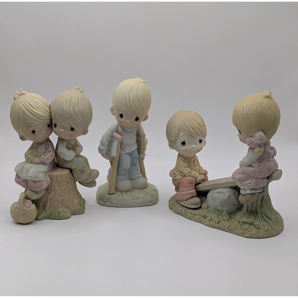Prescious Moments Figurines Lot Of 3 He Watches -Love One Another-Love Lifted Me